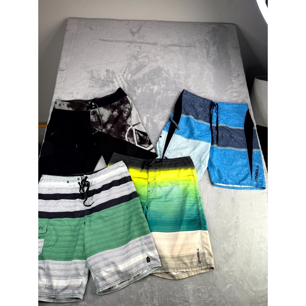 Volcom Mod Tech O'Neill Rusty Boardshorts Mens 33 Multicolor Surfing Lots of 4